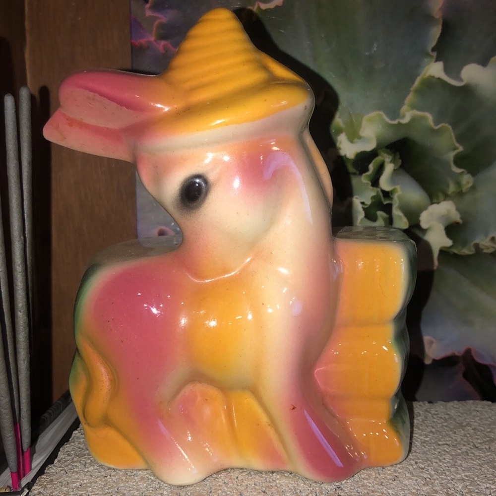 SHY DONKEY BURRO Flower Frog Holder/ Bud Vase